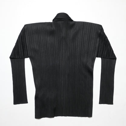 Issey Miyake Black Pleated Cardigan