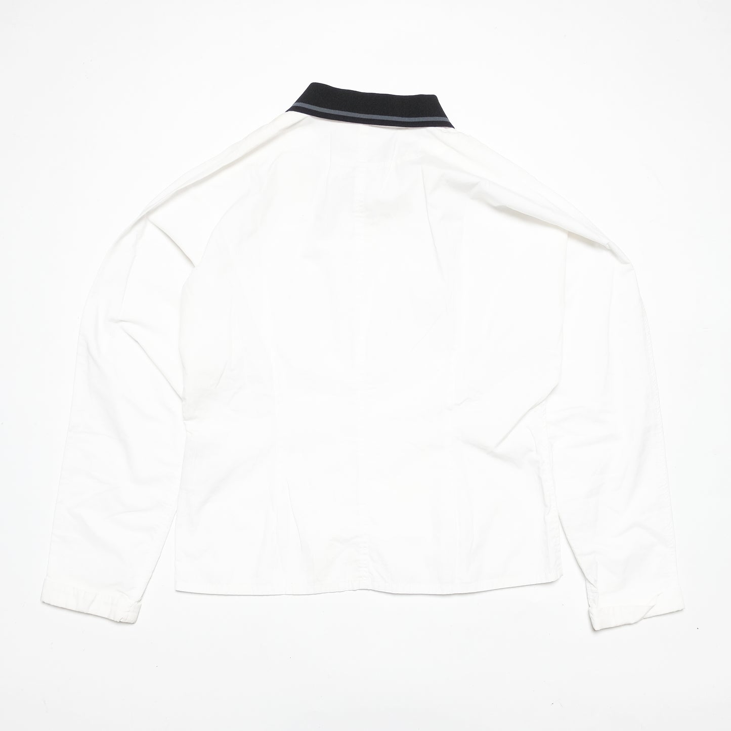 CDG Tricot Contrasted Black Collar White Shirt