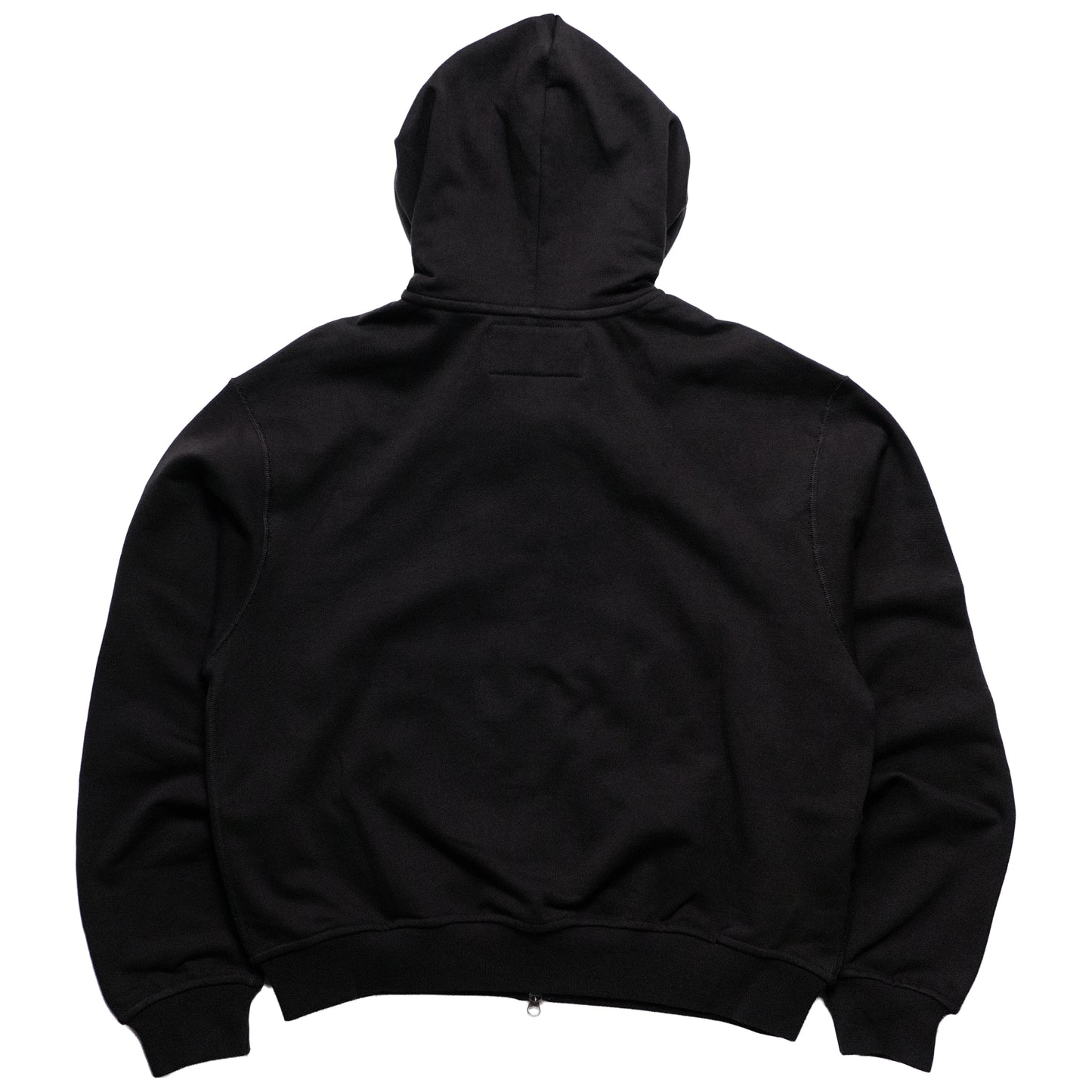108WAREHOUSE - Cropped Zip Brick Logo Hoodie - Washed Black