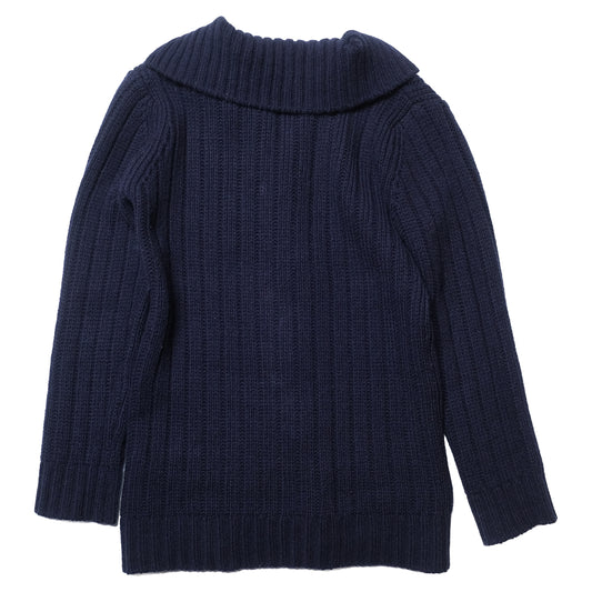 CDG Tricot Navy Ribbed Cardigan Knit - 2002