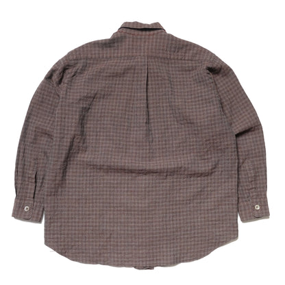 CDG Homme Brown Wool Checkered Shirt - 90s