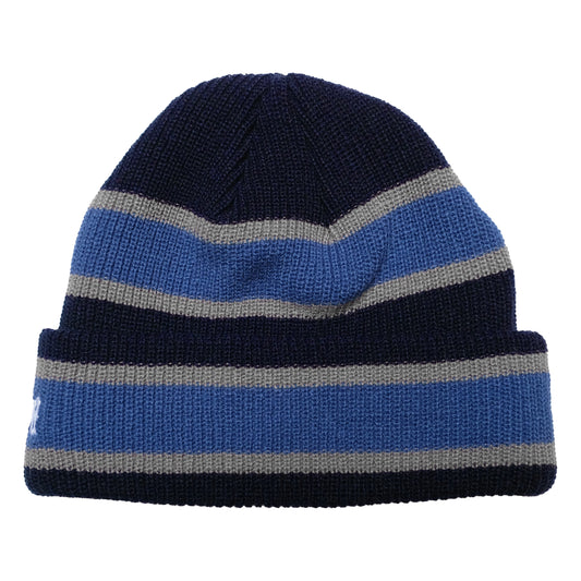 108WAREHOUSE - 2 Stripe Beanie - Navy/Blue