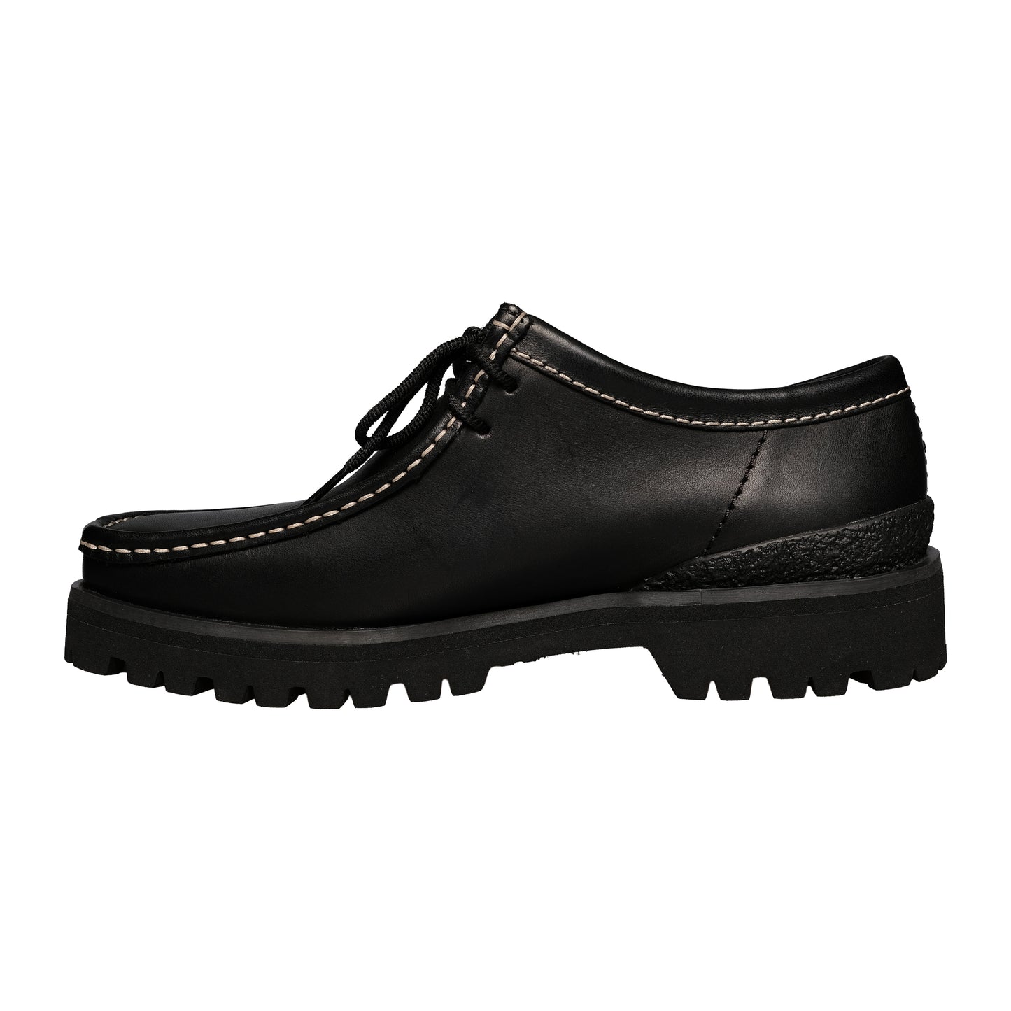 Clarks Originals - Wallabee Yukoner Black Leather White Stitching - Black