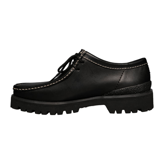 Clarks Originals - Wallabee Yukoner Black Leather White Stitching - Black