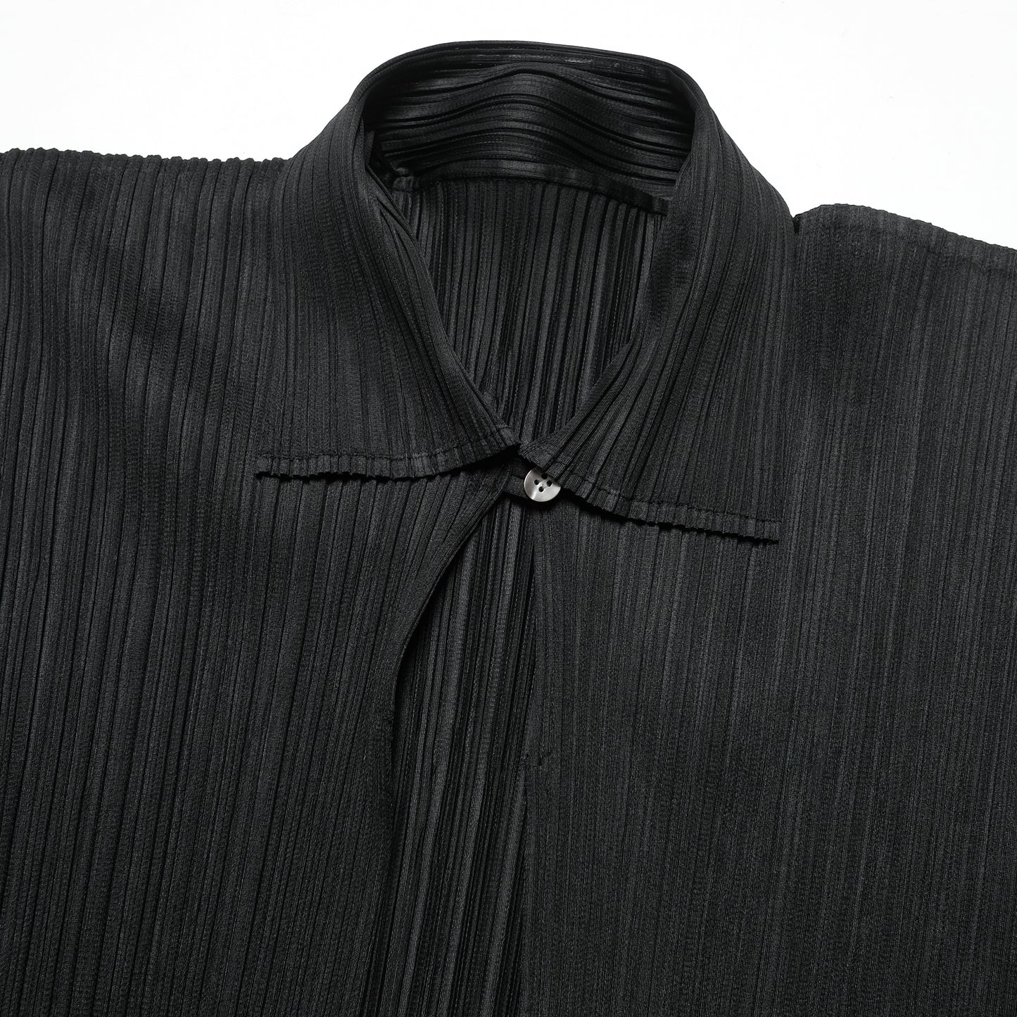 Issey Miyake Black Pleated Cardigan