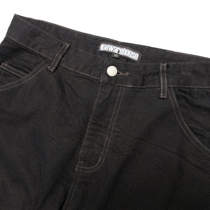108WAREHOUSE - Baggy Selvedge Denim - Over Dyed Black