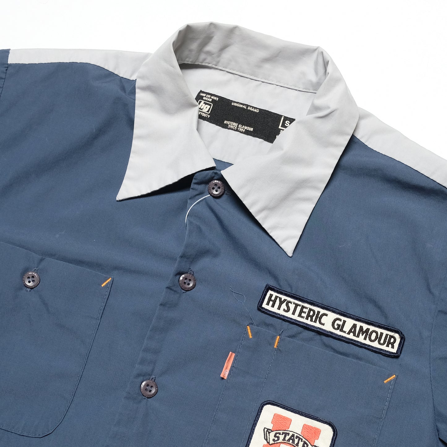 Hysteric Glamour 2-Tone Blue Short Sleeve Shirt