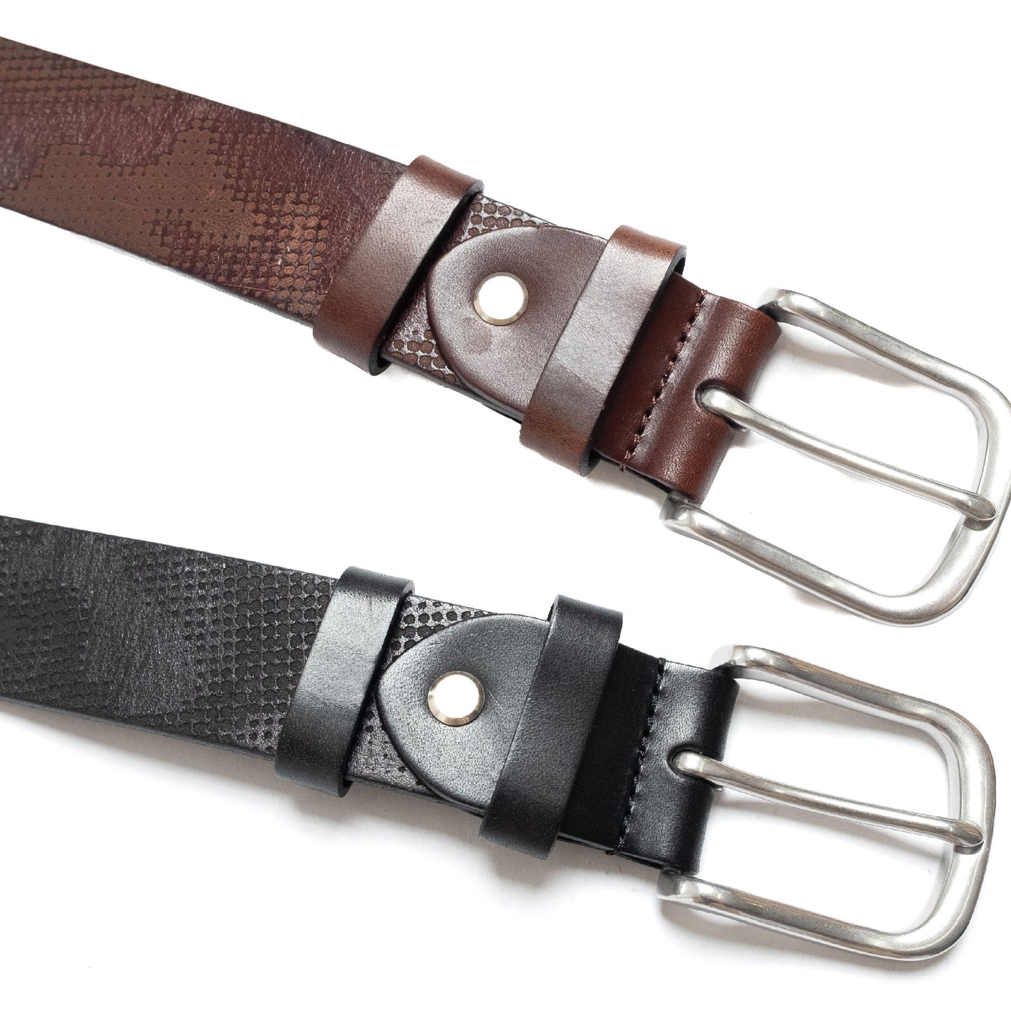 108WAREHOUSE Halftone Camo Leather Belt - Brown