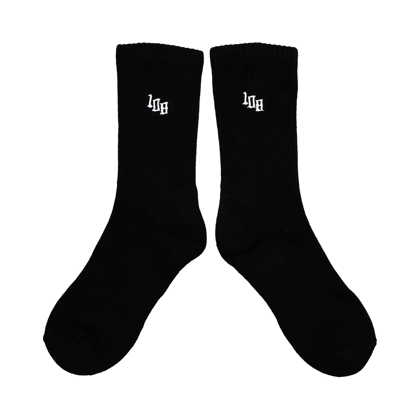 108WAREHOUSE - Classic Crew Socks - Team Logo - Black