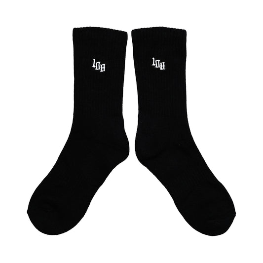 108WAREHOUSE - Classic Crew Socks - Team Logo - Black