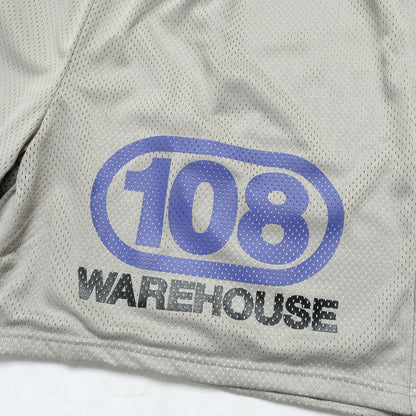 108WAREHOUSE - Oval Logo Mesh Shorts - Grey