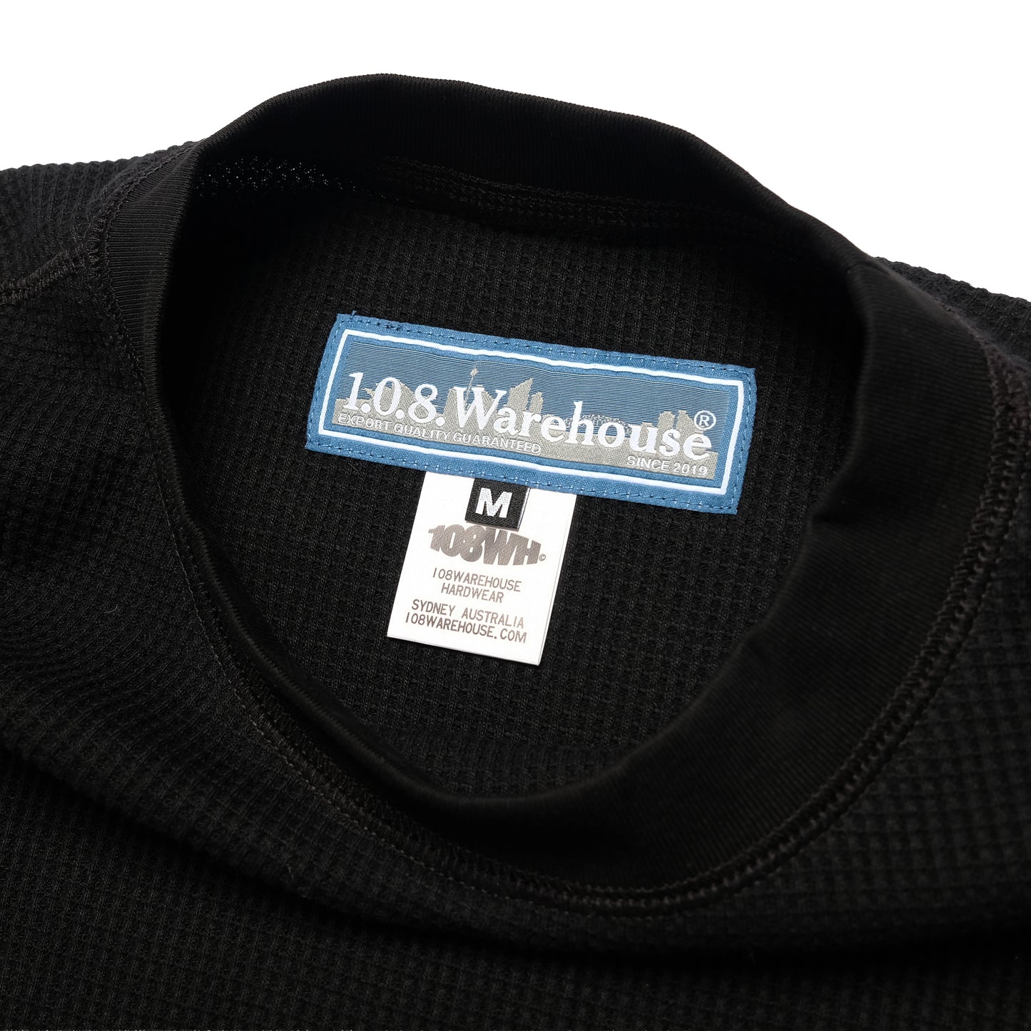 108WAREHOUSE - Waffle Knit Long Sleeve - Black