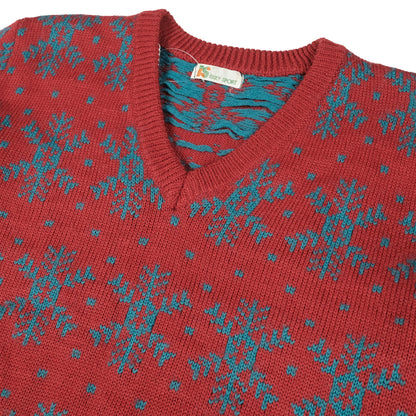 Issey Miyake SPORT Red Snowflake Knit