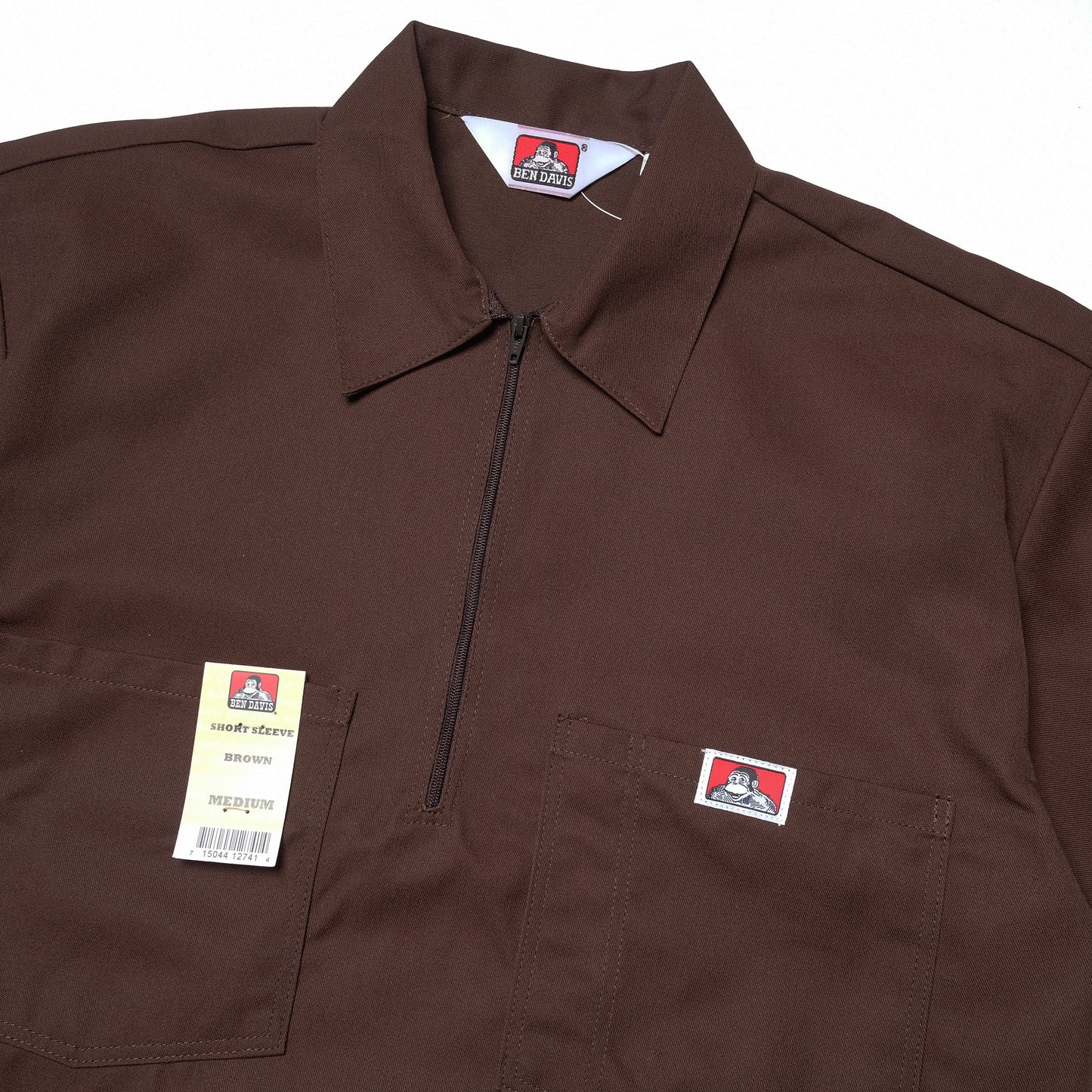 Ben Davis - Short Sleeve Half Zip Solid (Brown)