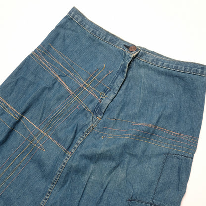 Hysteric Glamour Pleated/ Embroided Denim Skirt