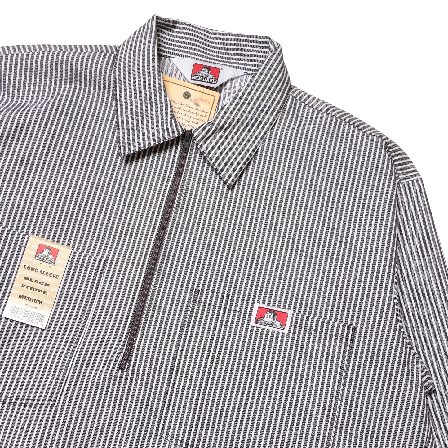 Ben Davis - LS Half Zip Stripe (Black)