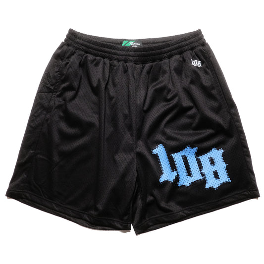 108WAREHOUSE - Big Team Logo Mesh Shorts - Black / Blue