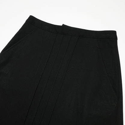 CDG Black Long Skirt Embroidered Hem