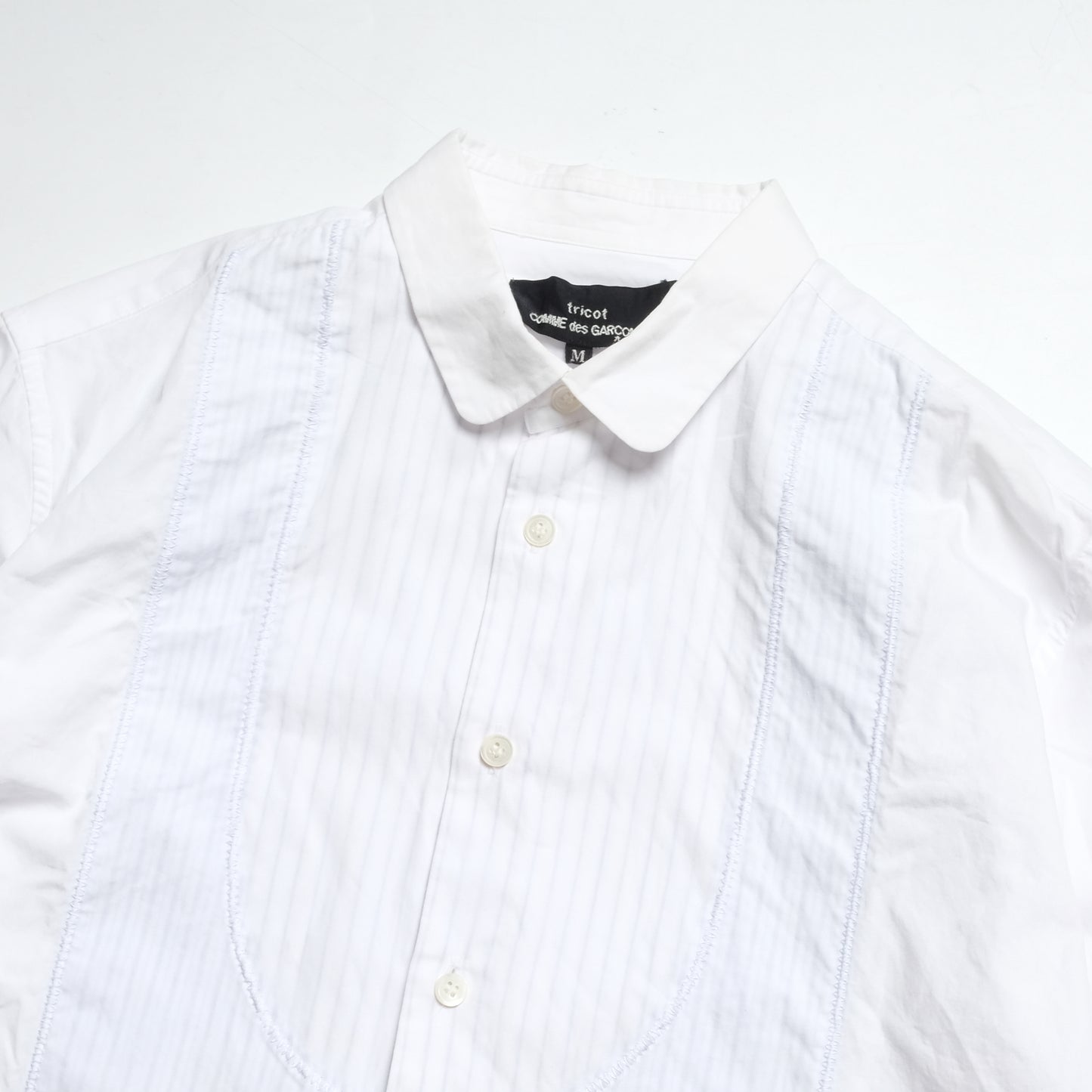 CDG Tricot Contrasted Inside Stripped Patterned Shirt