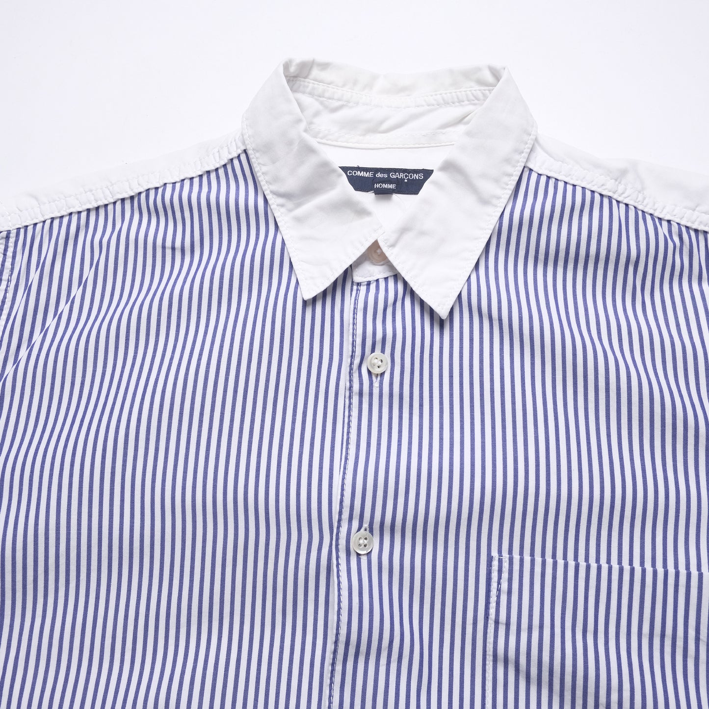CDG Homme White Stripped Button Up