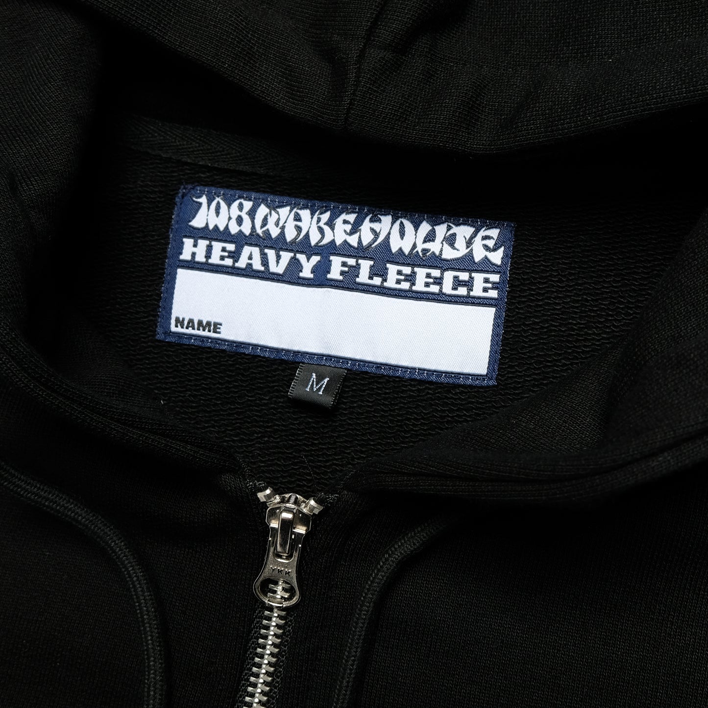 108WAREHOUSE - Cropped Zip Shop Logo Hoodie - Black