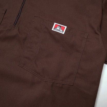 Ben Davis - Short Sleeve Half Zip Solid (Brown)