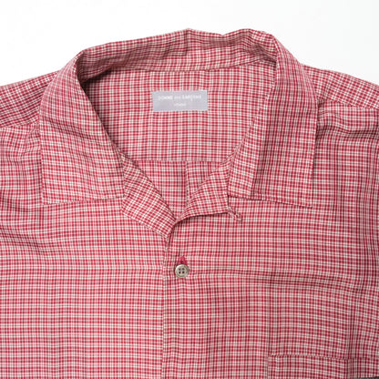 CDG Homme Burgundy Checkered S/S Shirt - 90s