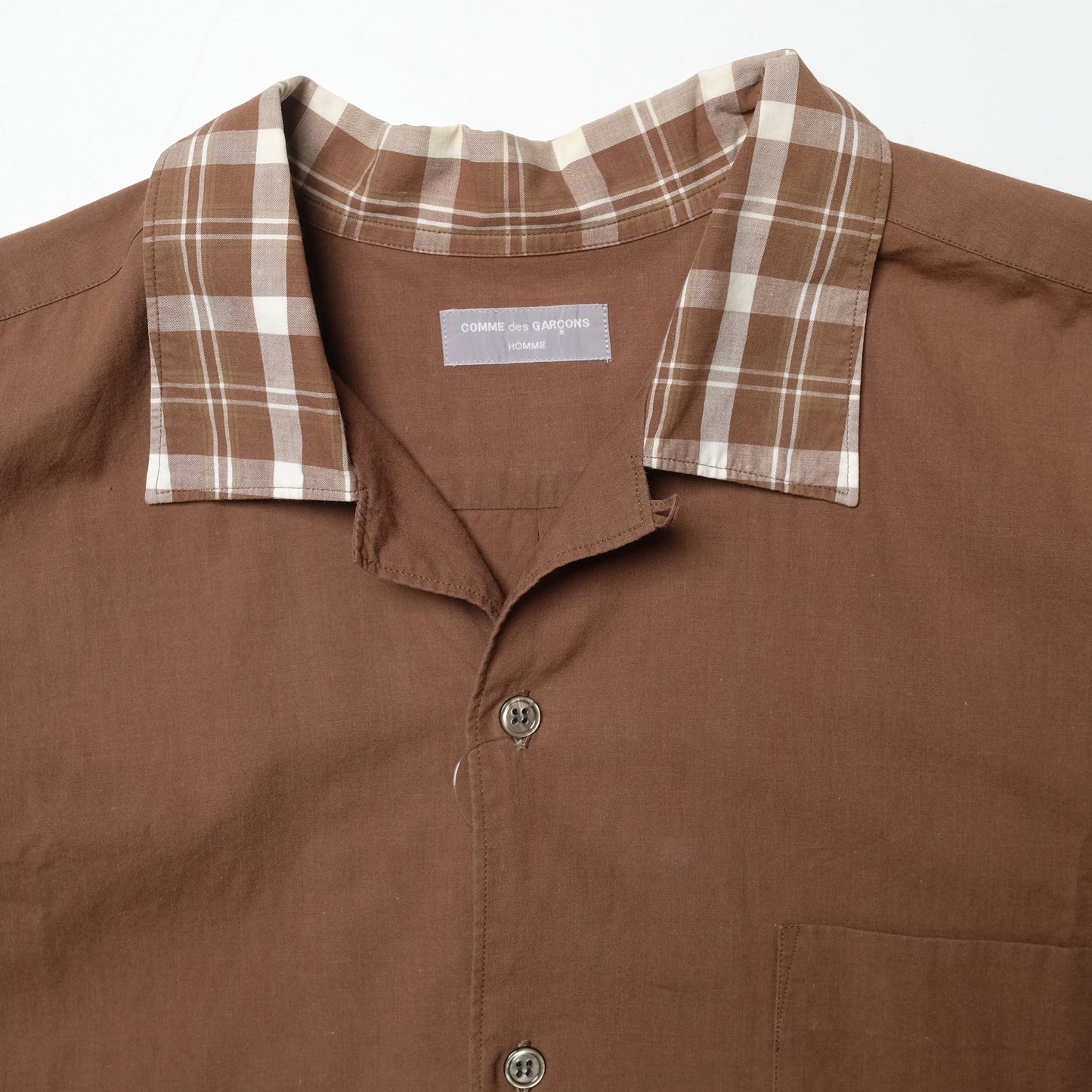 CDG Homme Brown Contrast Collar Shirt - 90s