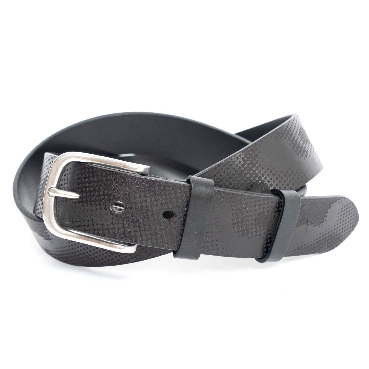 108WAREHOUSE Halftone Camo Leather Belt - Black