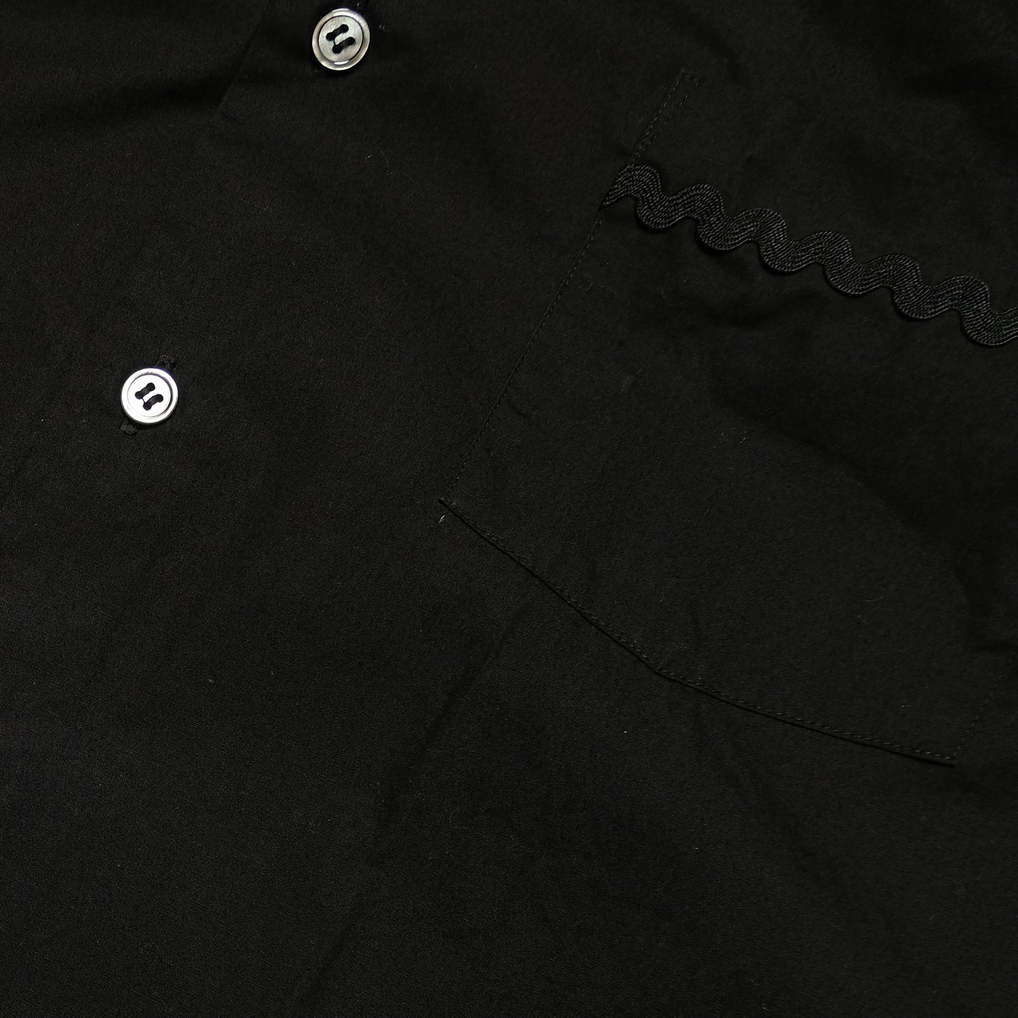 CDG Tricot Black Longsleeve Shirt - Pointed Collar