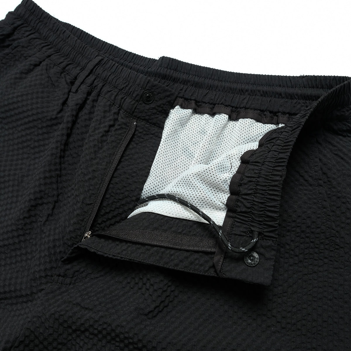 108WAREHOUSE - Seersucker Utility Shorts - Black
