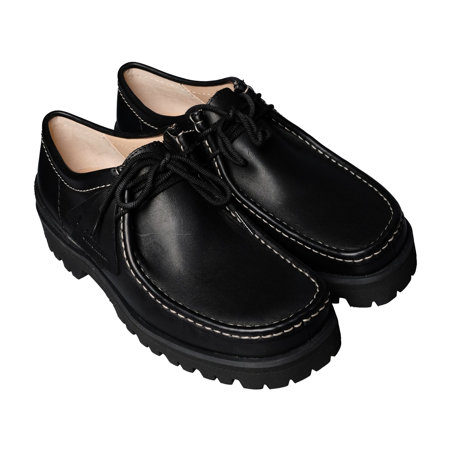 Clarks Originals - Wallabee Yukoner Black Leather White Stitching - Black