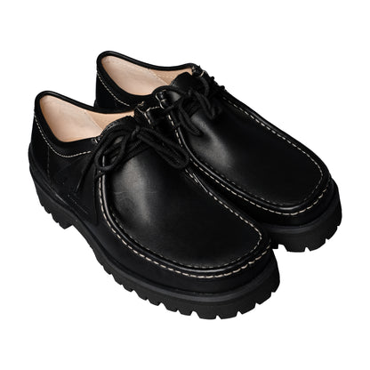 Clarks Originals - Wallabee Yukoner Black Leather White Stitching - Black