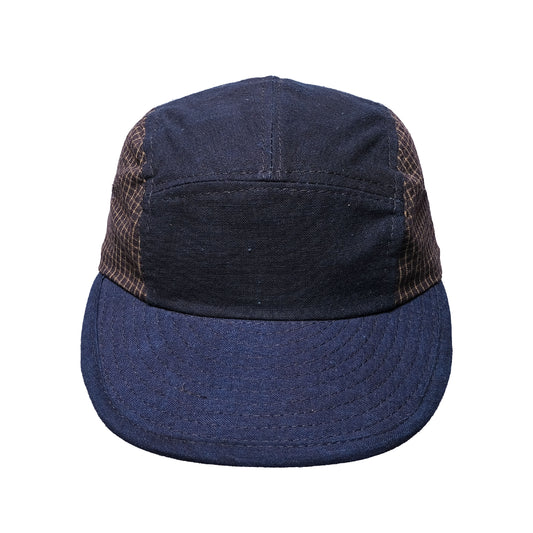 108WAREHOUSE x Troy O'Shea - Shoebill Cap (Regular Visor) - 2 Tone Indigo / Plaid