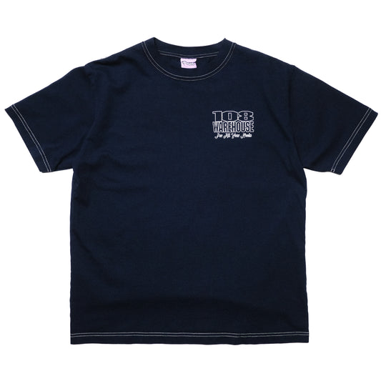 108WAREHOUSE - Navy Dyed Shop T-Shirt - Contrasted