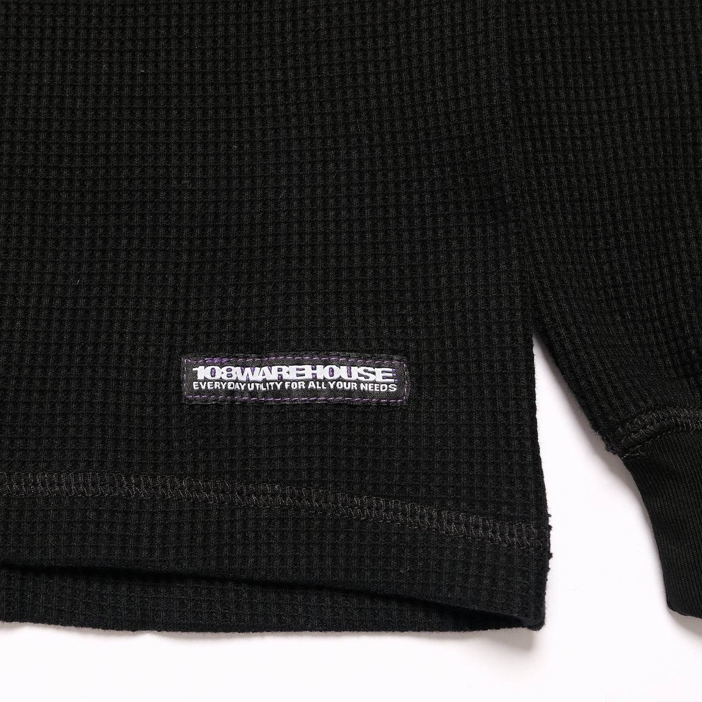 108WAREHOUSE - Waffle Knit Long Sleeve - Black