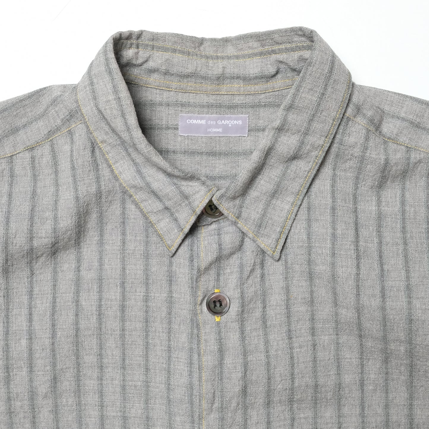 CDG Homme Grey Striped Long Sleeve Shirt - 90s