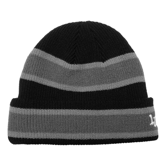 108WAREHOUSE - 2 Stripe Beanie - Black/Grey