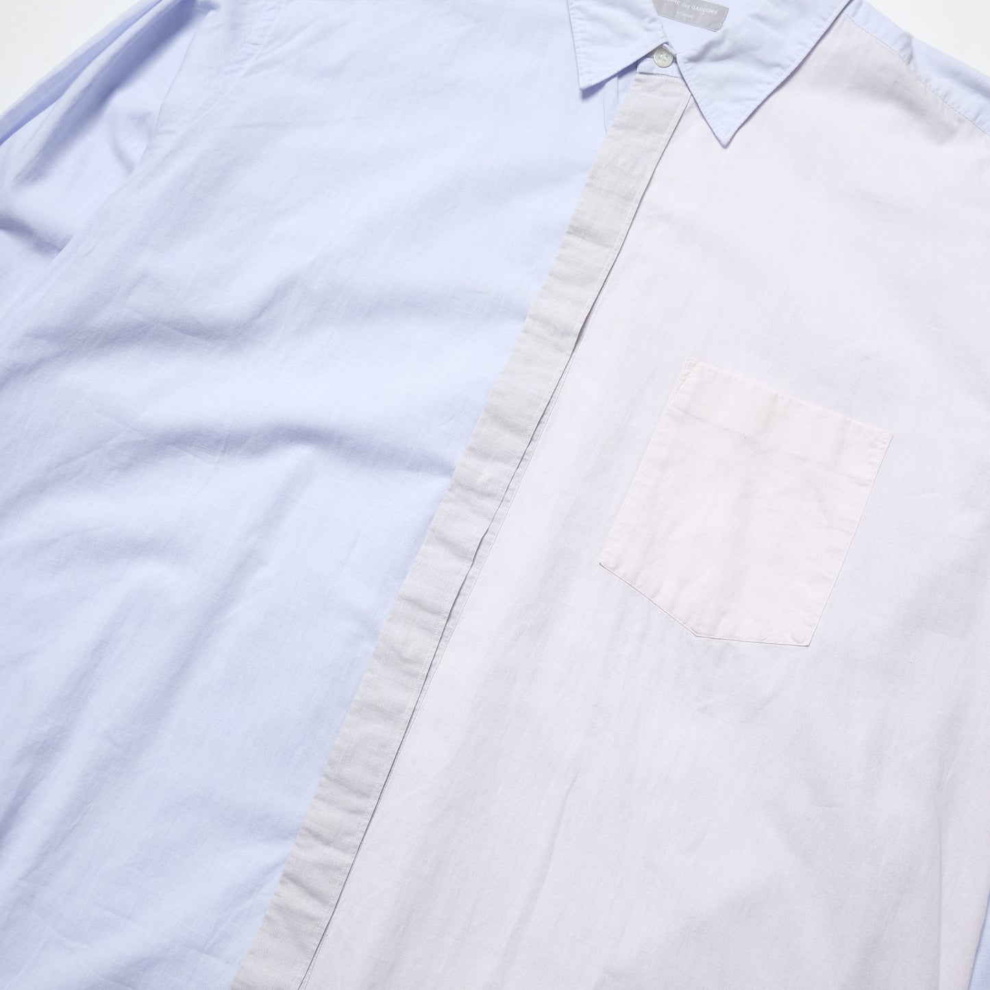 CDG Homme Light Blue Contrasted Panelled Shirt - 90s