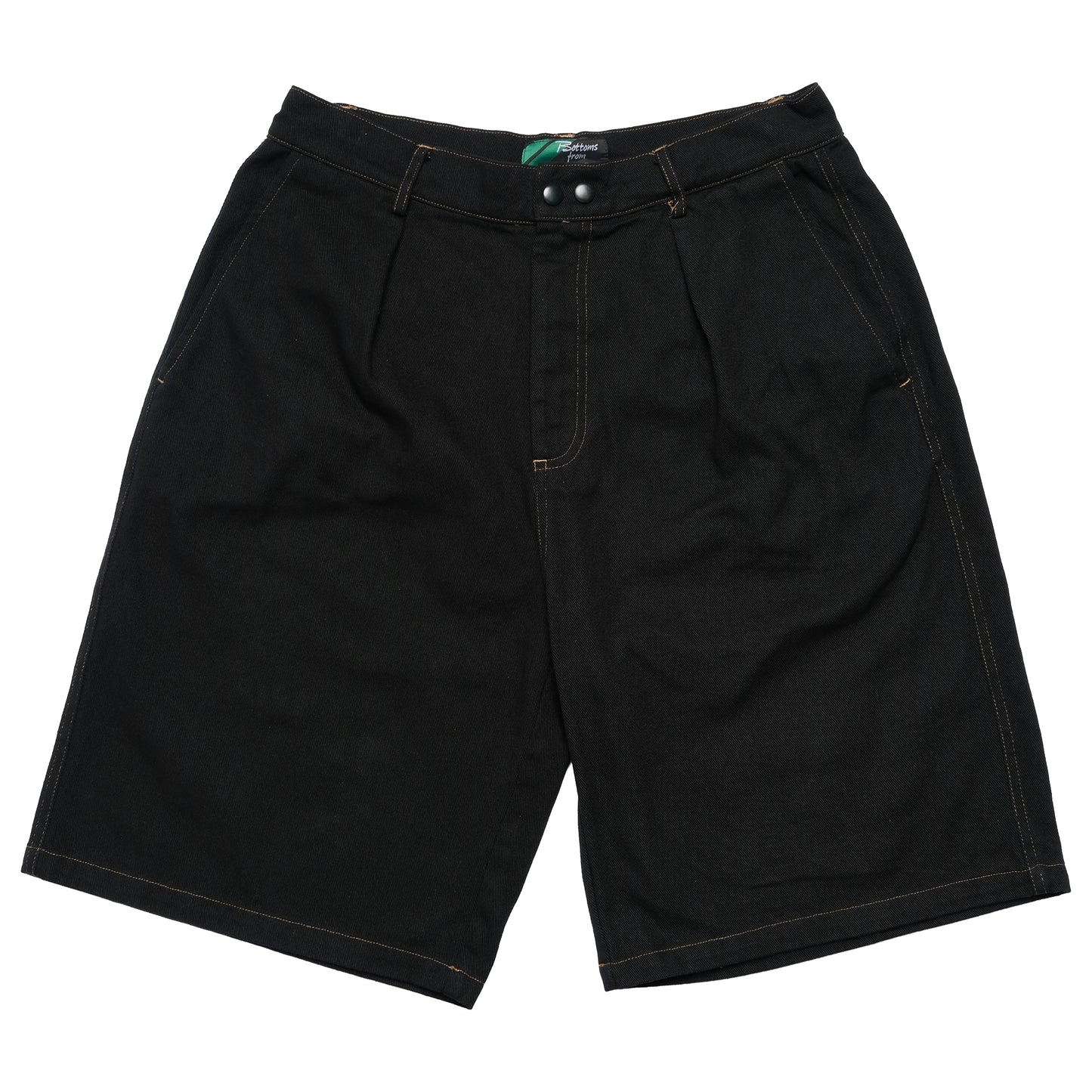 108WAREHOUSE - Big Twill Shorts - Black Over-dyed