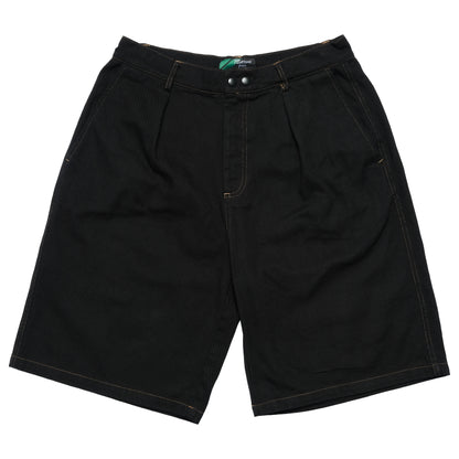 108WAREHOUSE - Big Twill Shorts - Black Over-dyed
