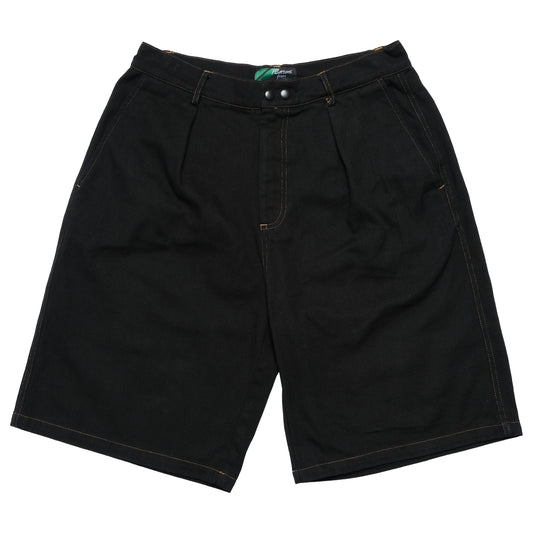 108WAREHOUSE - Big Twill Shorts - Black Over-dyed