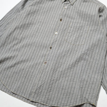 CDG Homme Grey Striped Long Sleeve Shirt - 90s