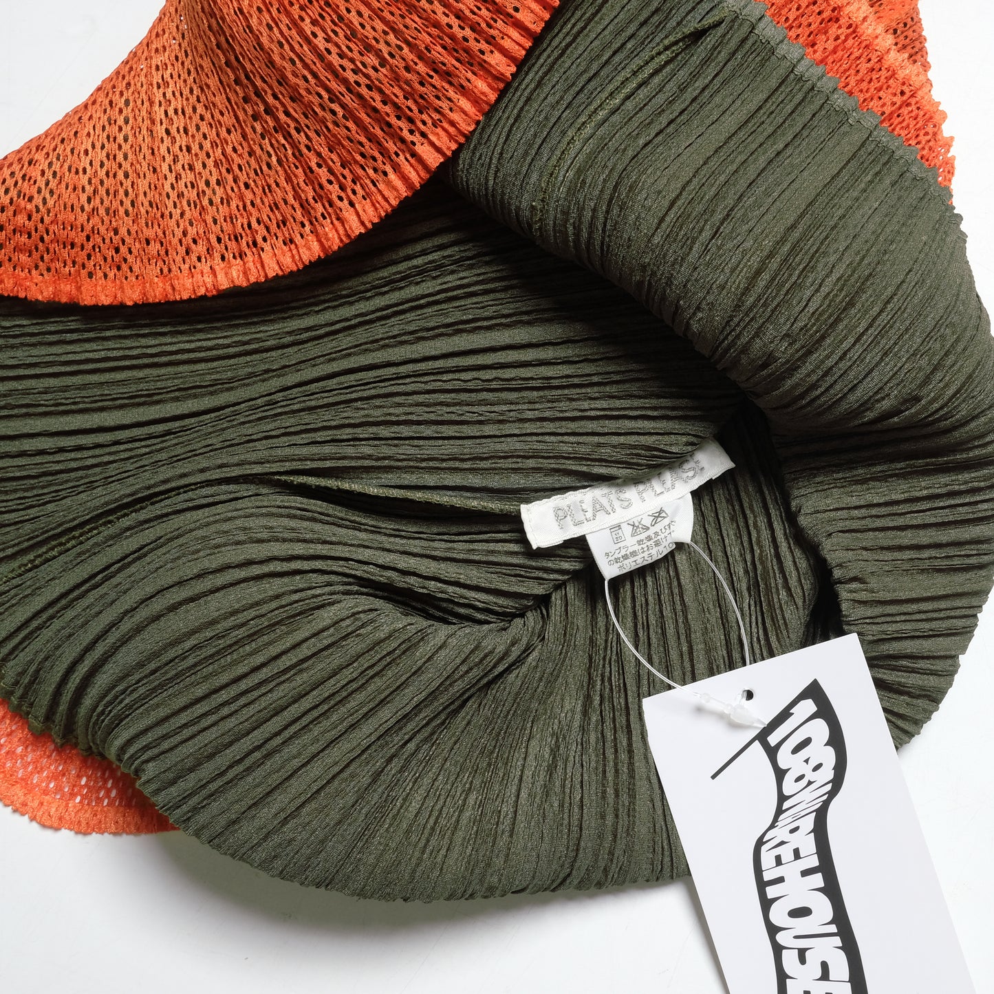 Issey Miyake Pleats Please Khaki/Orange Reversible Top