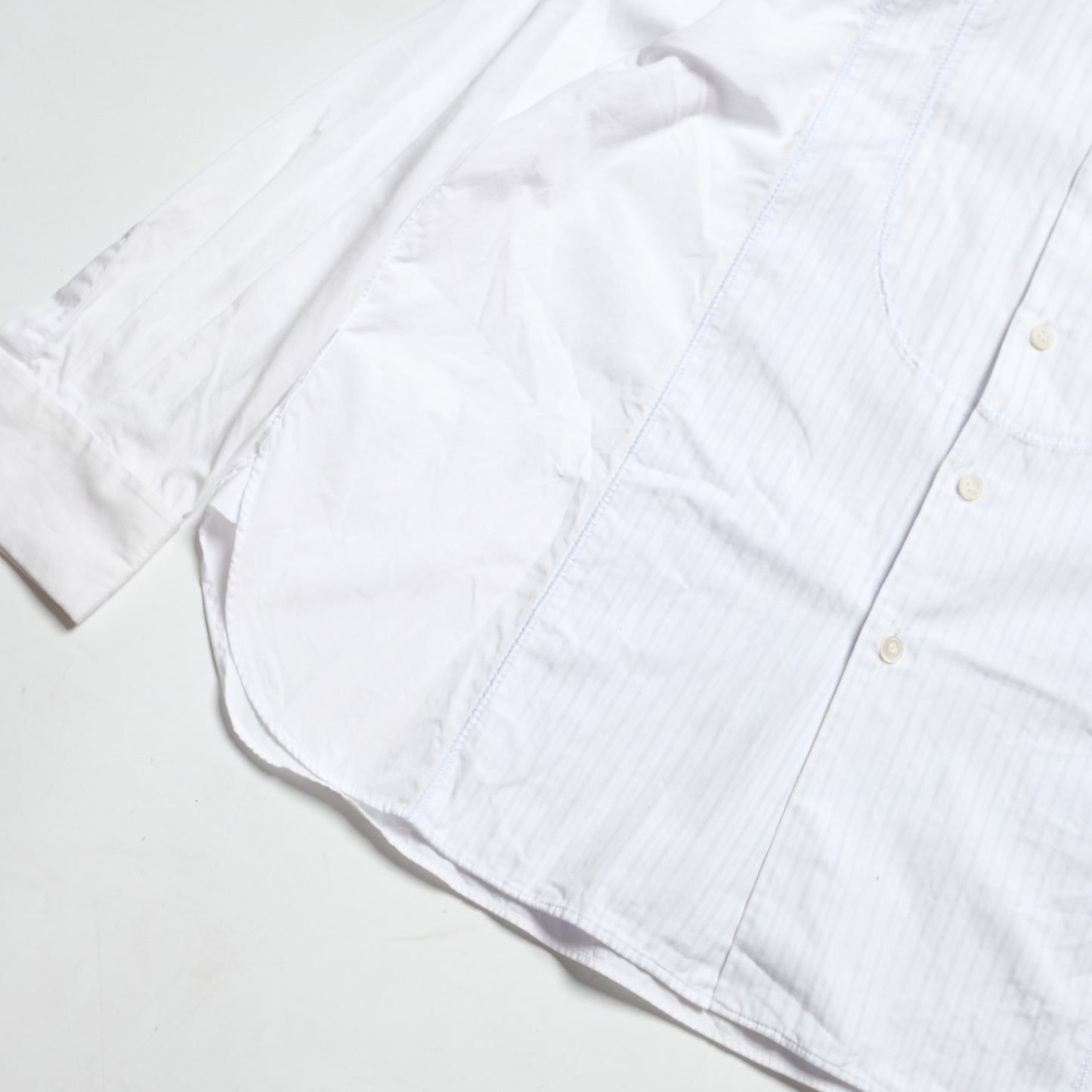 CDG Tricot Contrasted Inside Stripped Patterned Shirt