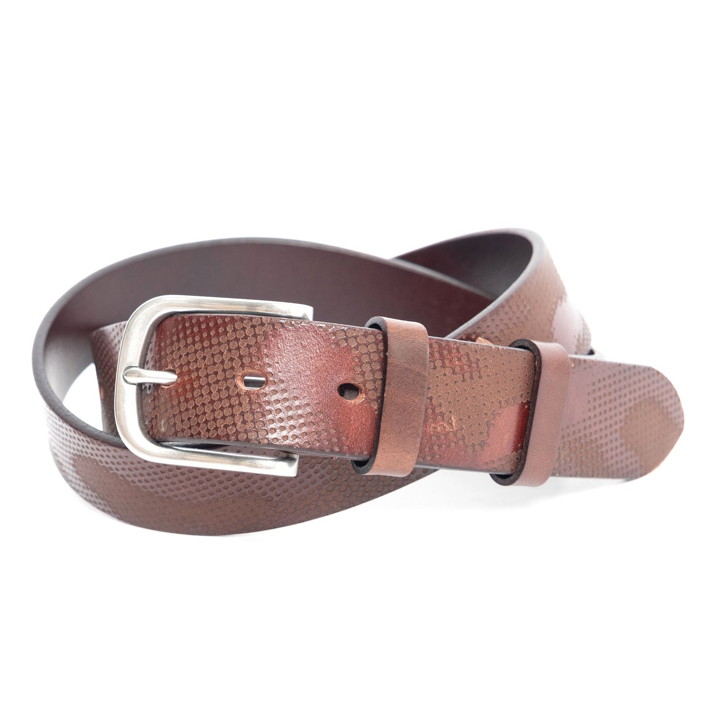 108WAREHOUSE Halftone Camo Leather Belt - Brown