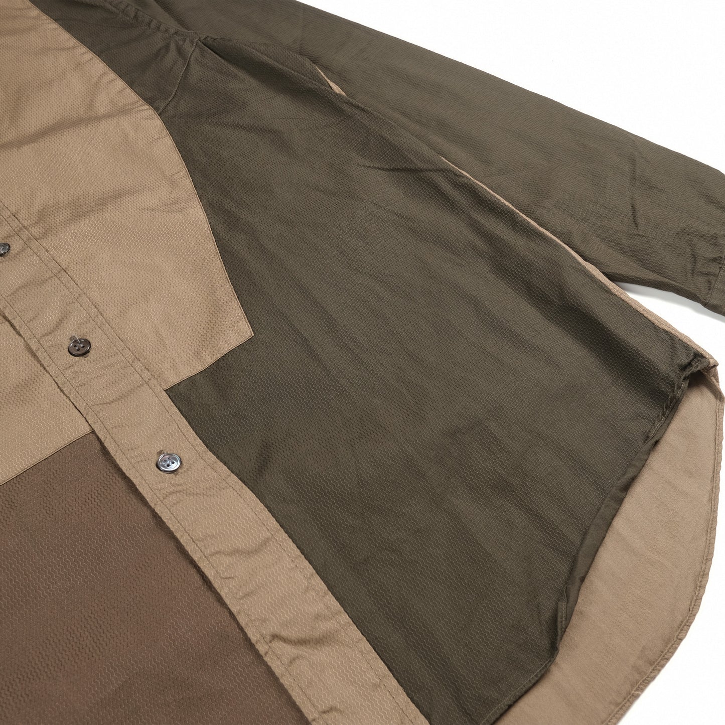 CDG SHIRT Contrast Panelled Brown Shirt