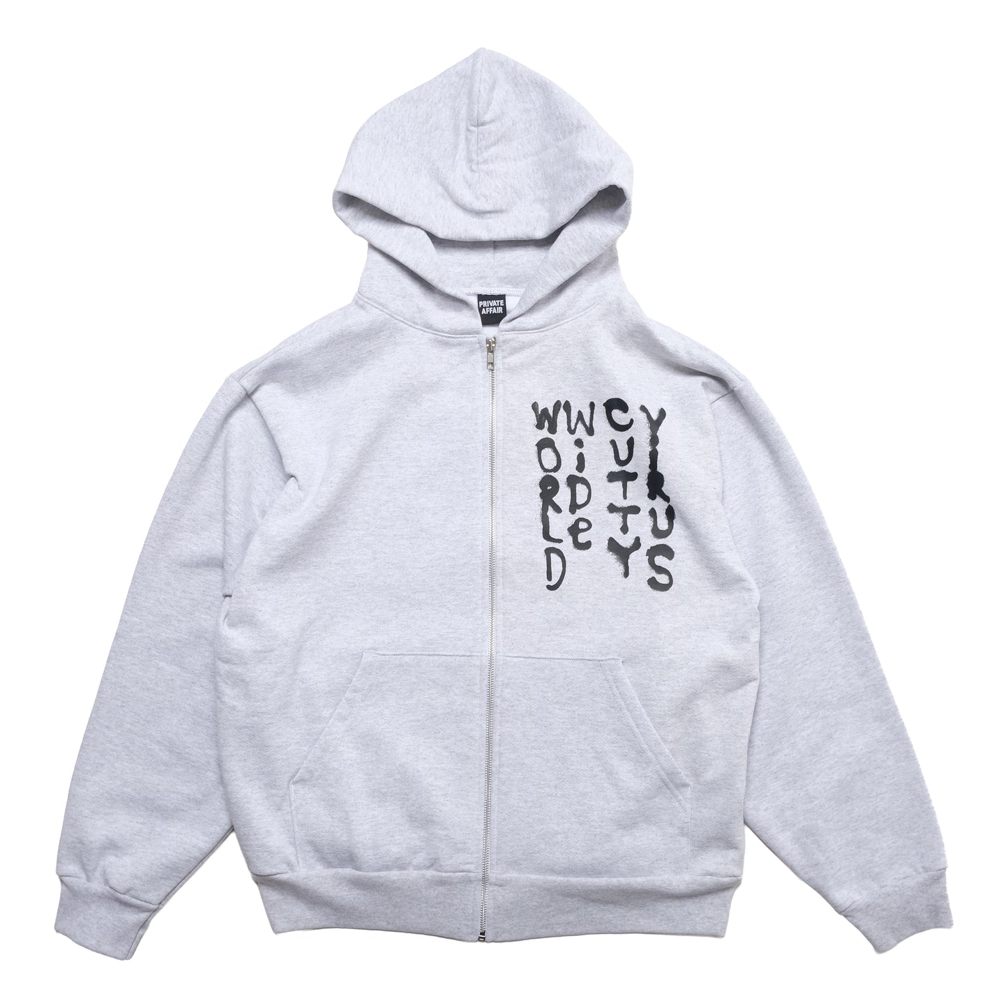 coogidowntothesex - World Wide Cutty Virus Zip Hoodie - Ash Grey