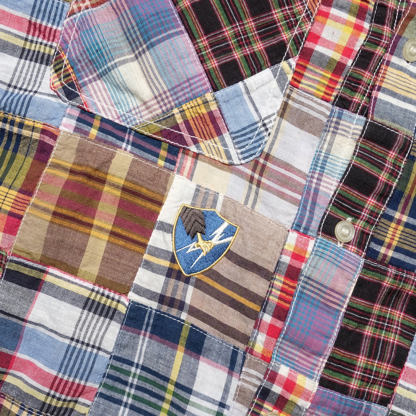 Neighborhood Patchwork Shortsleeve Button Up