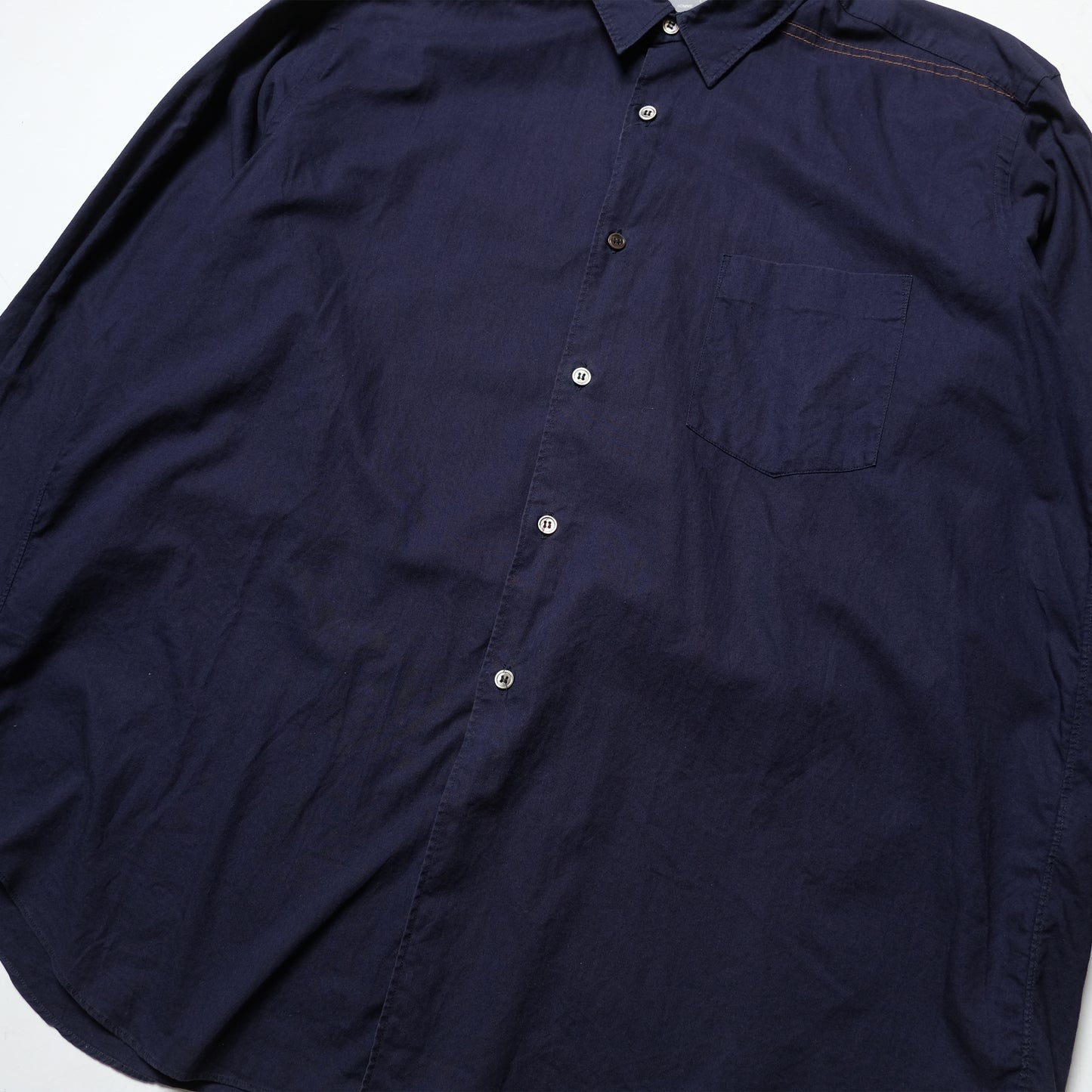 CDG Homme Navy Long Sleeve Contrast Stitching - 90s